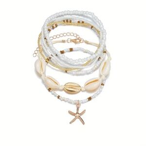 Boho Beach Anklet Set – Multi-Layer Shell and Beaded Design with Starf Trendy